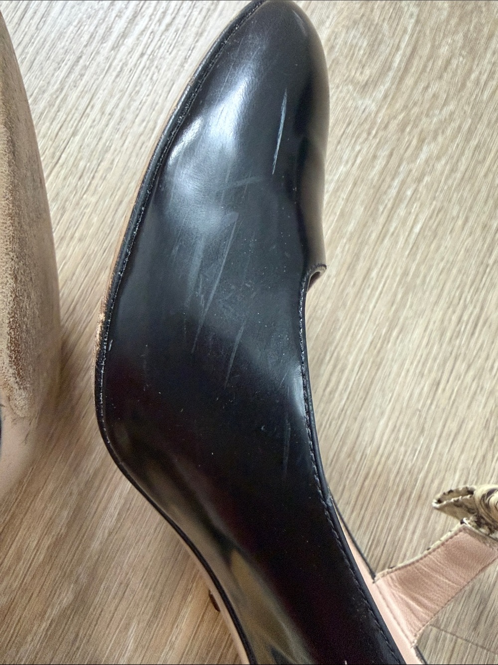 Gucci Python Bow Leather Pumps Block Heel Black Made in Italy EU 39 - Picture 7 of 16